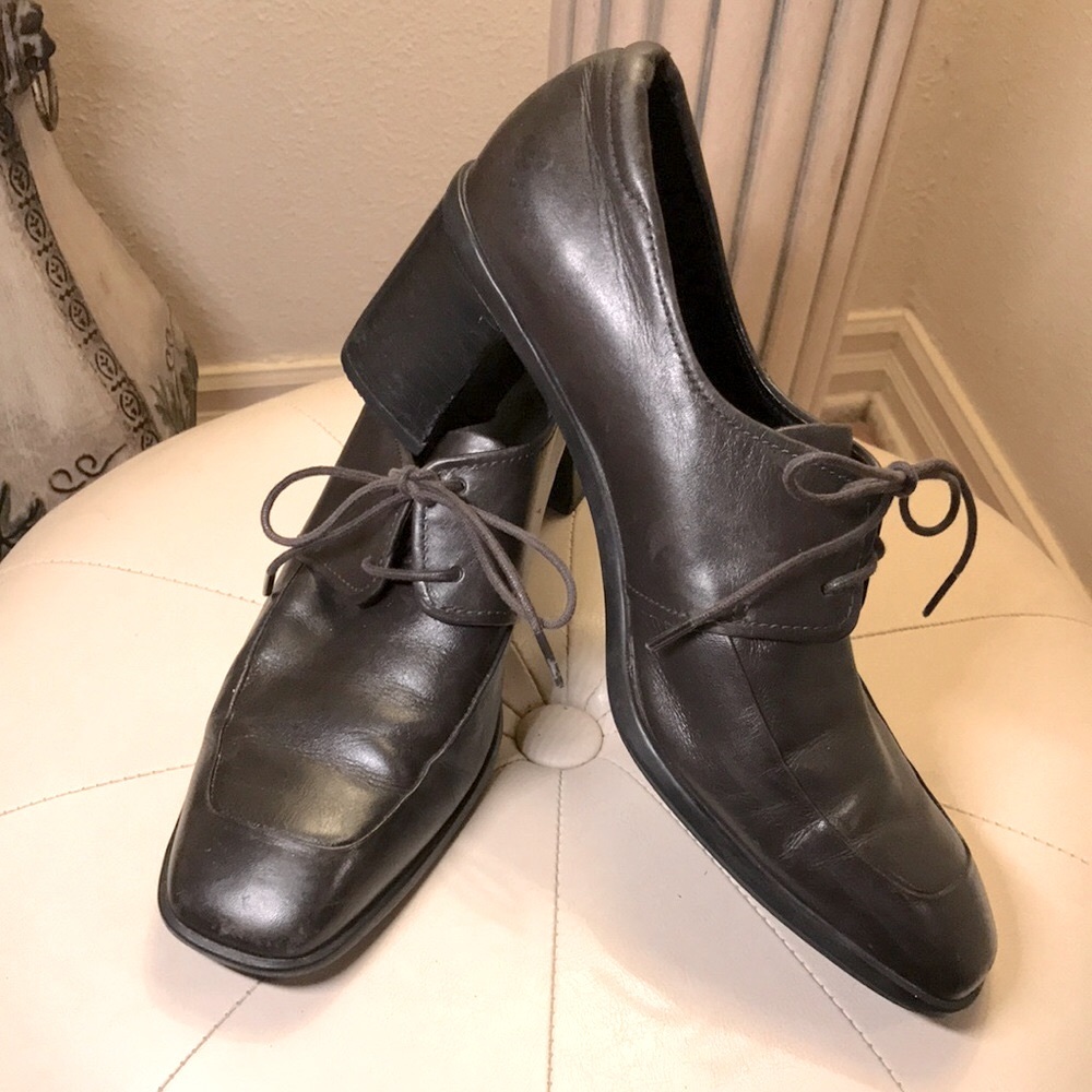 Rockport brown chunky heel loafers Sz.9M